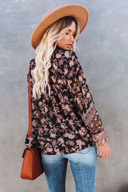 Giving Gorgeous Boho Print Long Sleeve Top