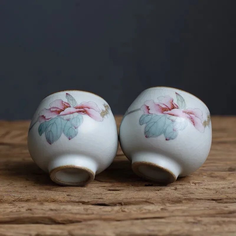 Gohobi Hand-painted Peony Tea Cup