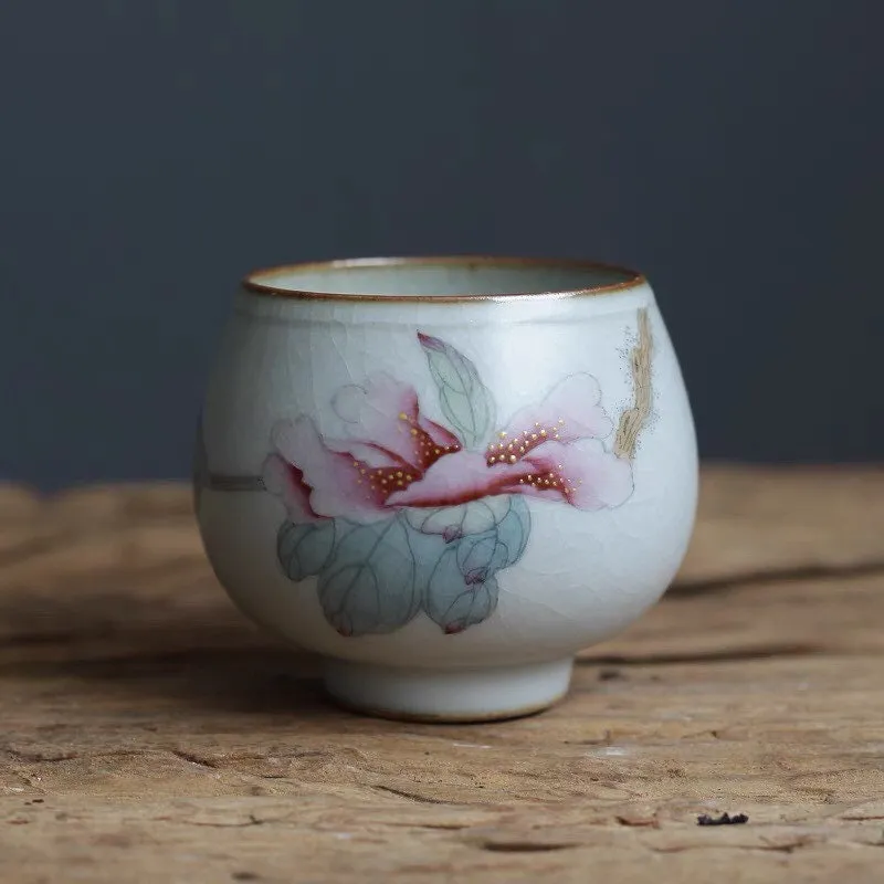 Gohobi Hand-painted Peony Tea Cup