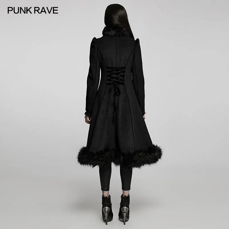 Goth gorgeous faux wool long coat