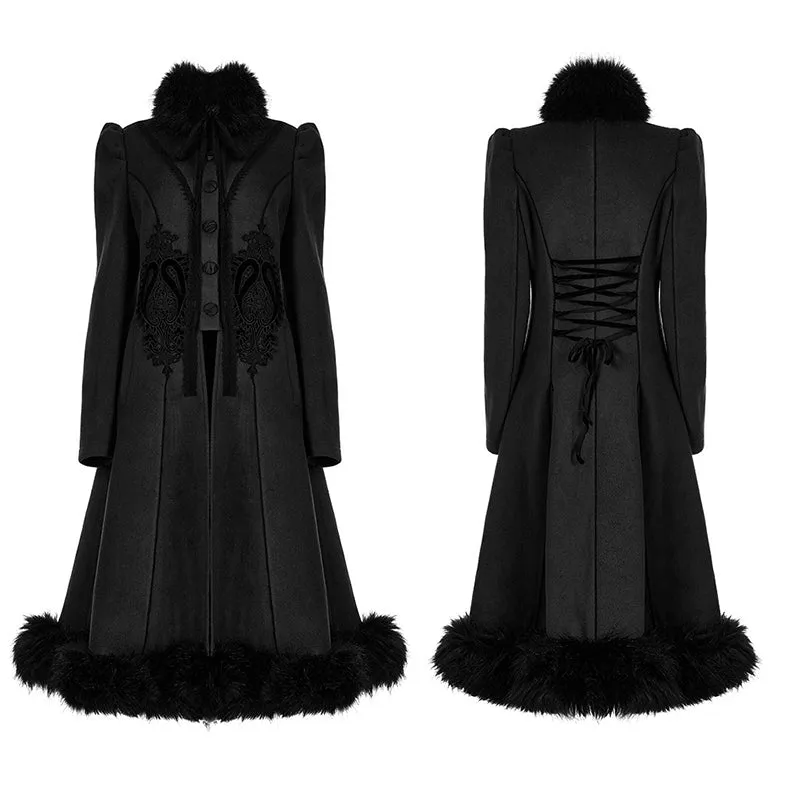 Goth gorgeous faux wool long coat