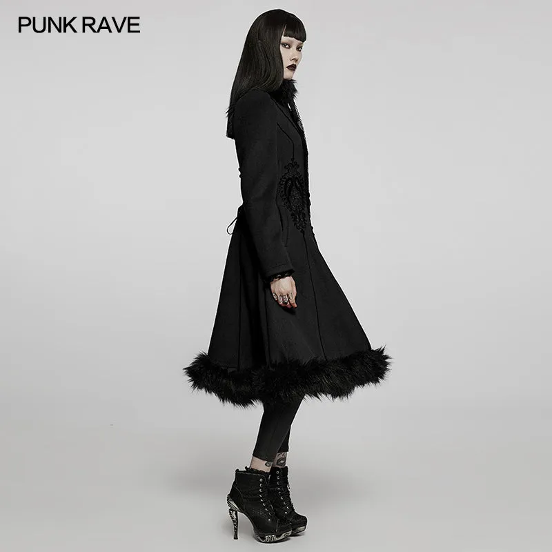 Goth gorgeous faux wool long coat