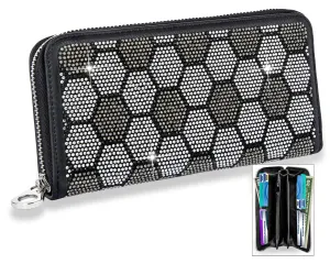 Handbag Express - Unique Rhinestone Pattern Fashion Wallet: Black