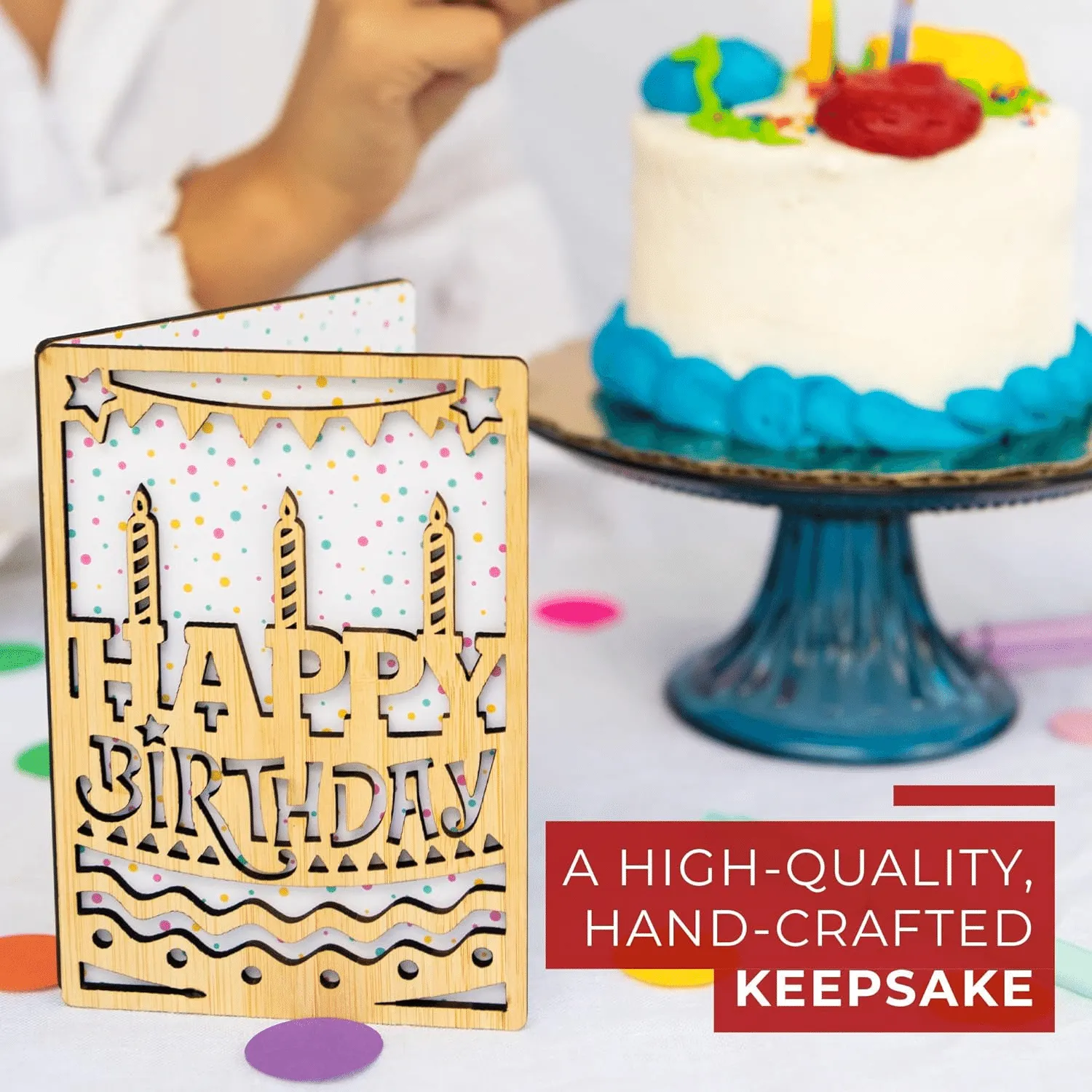 Handcrafted Bamboo Birthday Cards | Cake & Candles