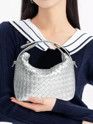 Handwoven Handheld Leather Bag