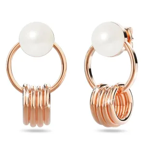 Helena Pearl & Charm Ring Rose Gold Drop Earrings