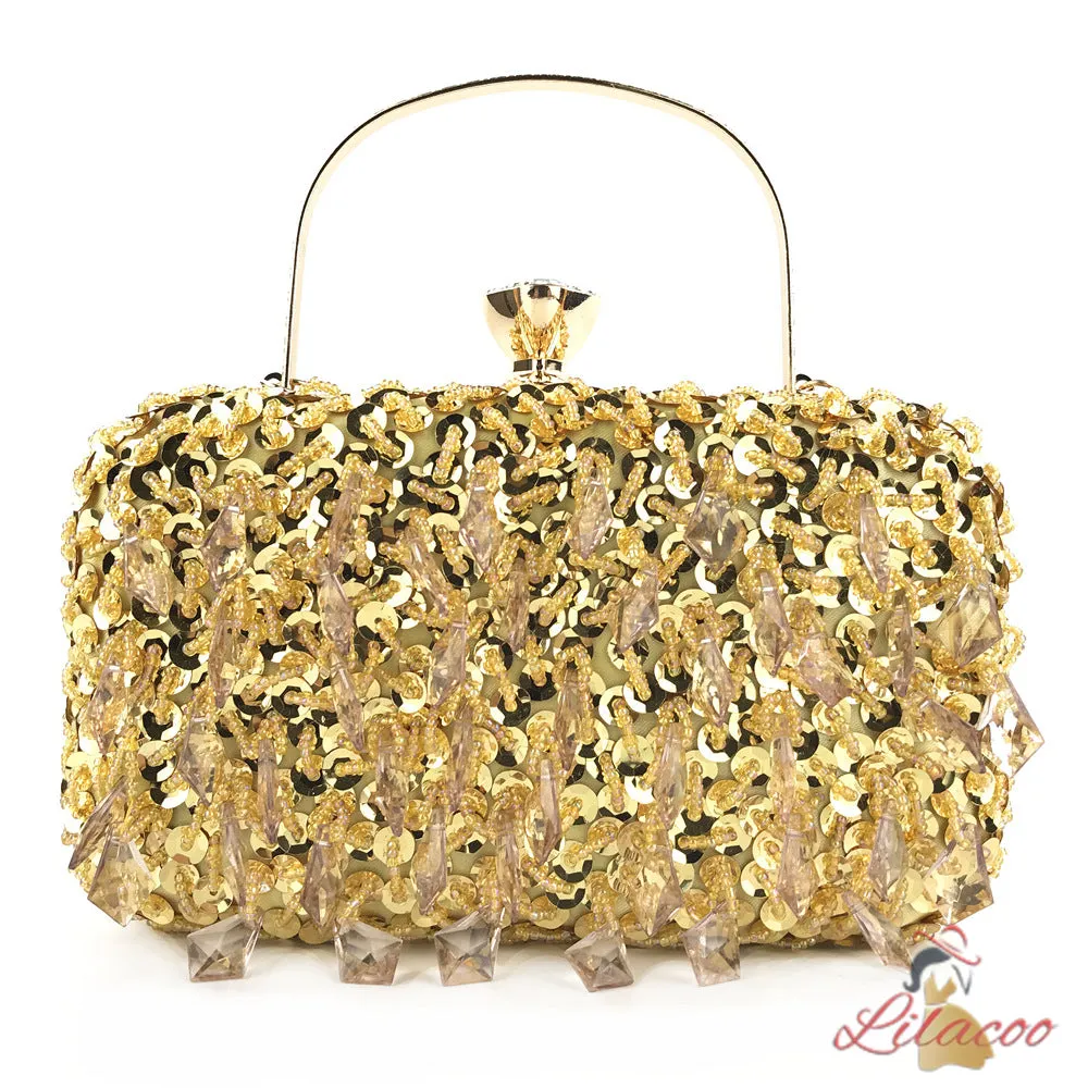 Holding Evening Double-sided Beaded Sequined Bag