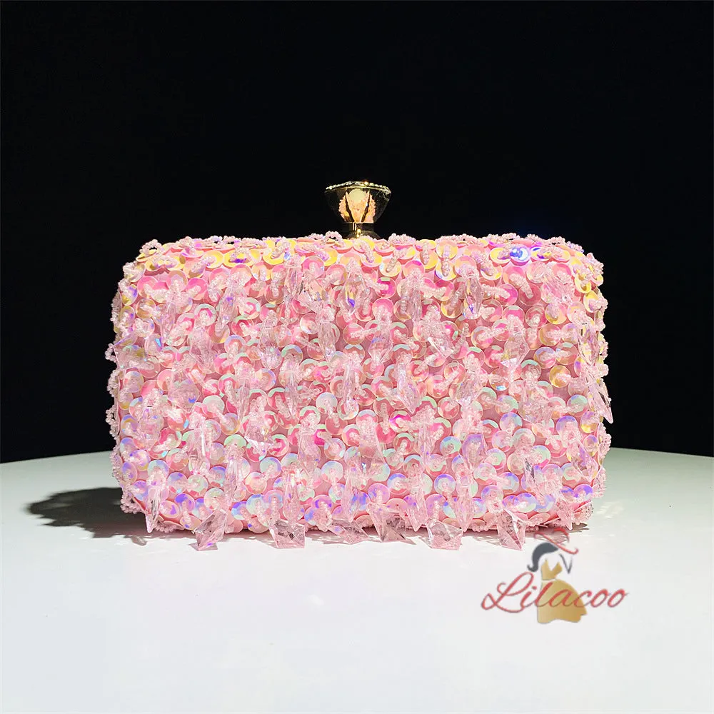 Holding Evening Double-sided Beaded Sequined Bag