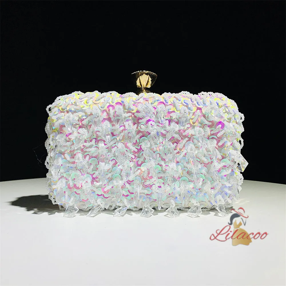 Holding Evening Double-sided Beaded Sequined Bag