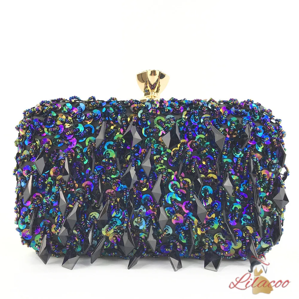 Holding Evening Double-sided Beaded Sequined Bag