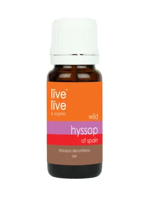 hyssop of spain essential oil, hyssopus decumbens, 5ml, live live & organic