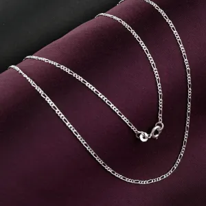 iJuels 925 Pure silver 22 inch Figaro Chain for Mens