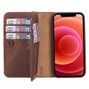 iPhone 12 Leather Dual Fold Phone Wallet Case