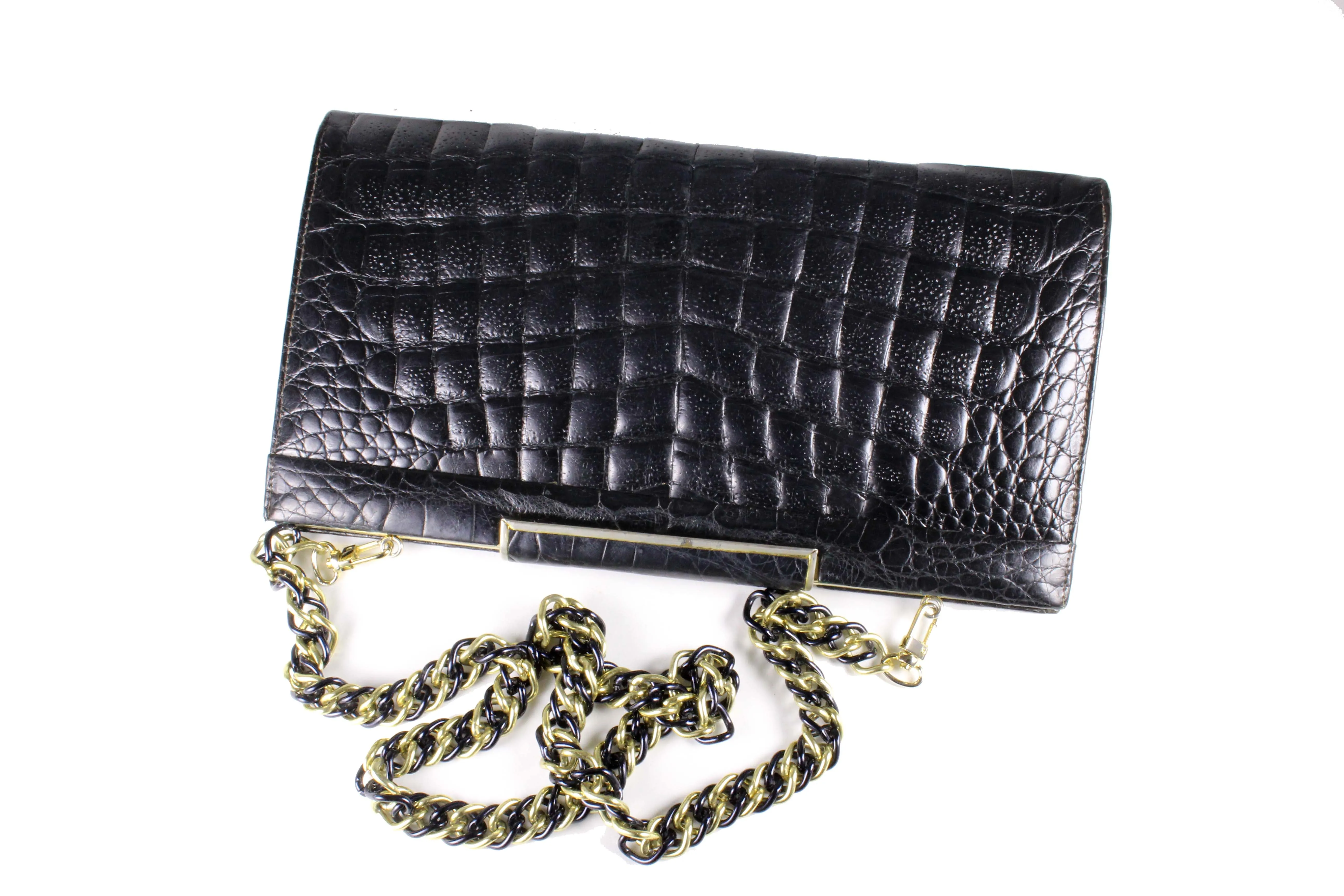 J. PEREZ crocodile skin handbag