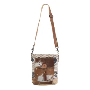 KB150 - KB150 -MESSENGER Real Cowhide Leather and Upcycled Canvas Ladies Bag 12 x 12 KB150 - KB150