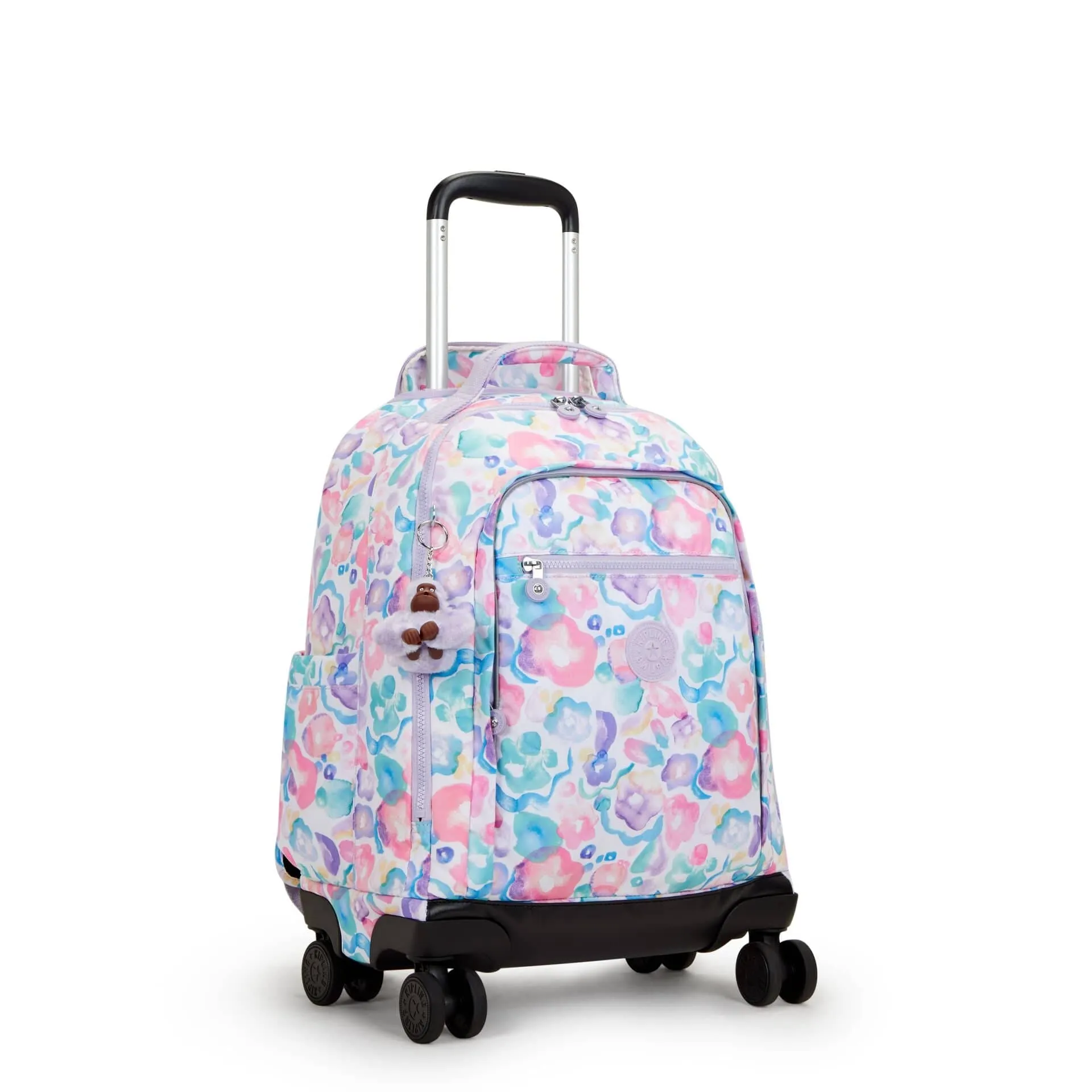 Kipling New Zea Aqua Flowers Large Wheeled Backpack C2I4674-2FW