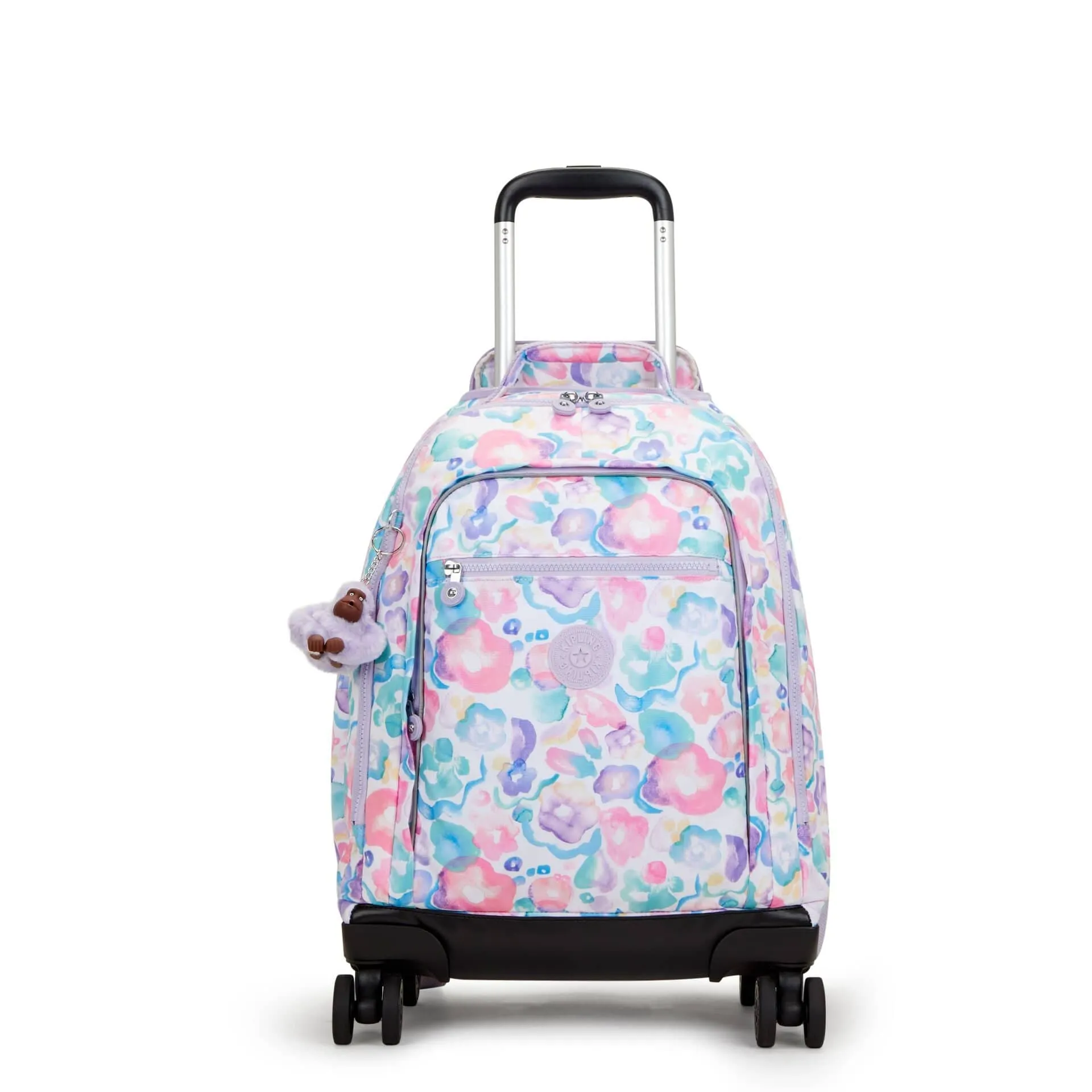 Kipling New Zea Aqua Flowers Large Wheeled Backpack C2I4674-2FW