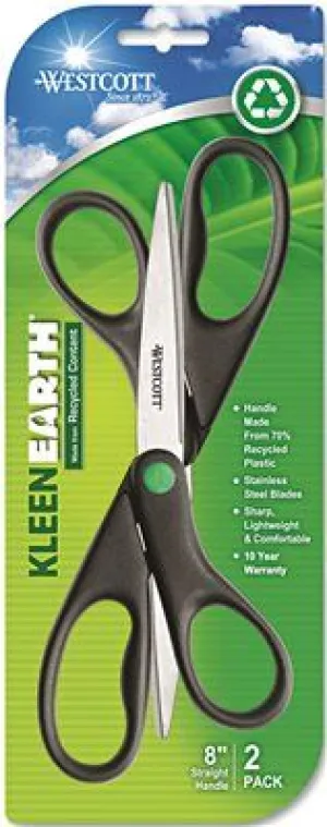 Kleenearth Scissors 8" Length 3-1/4" Cut 2/Pack