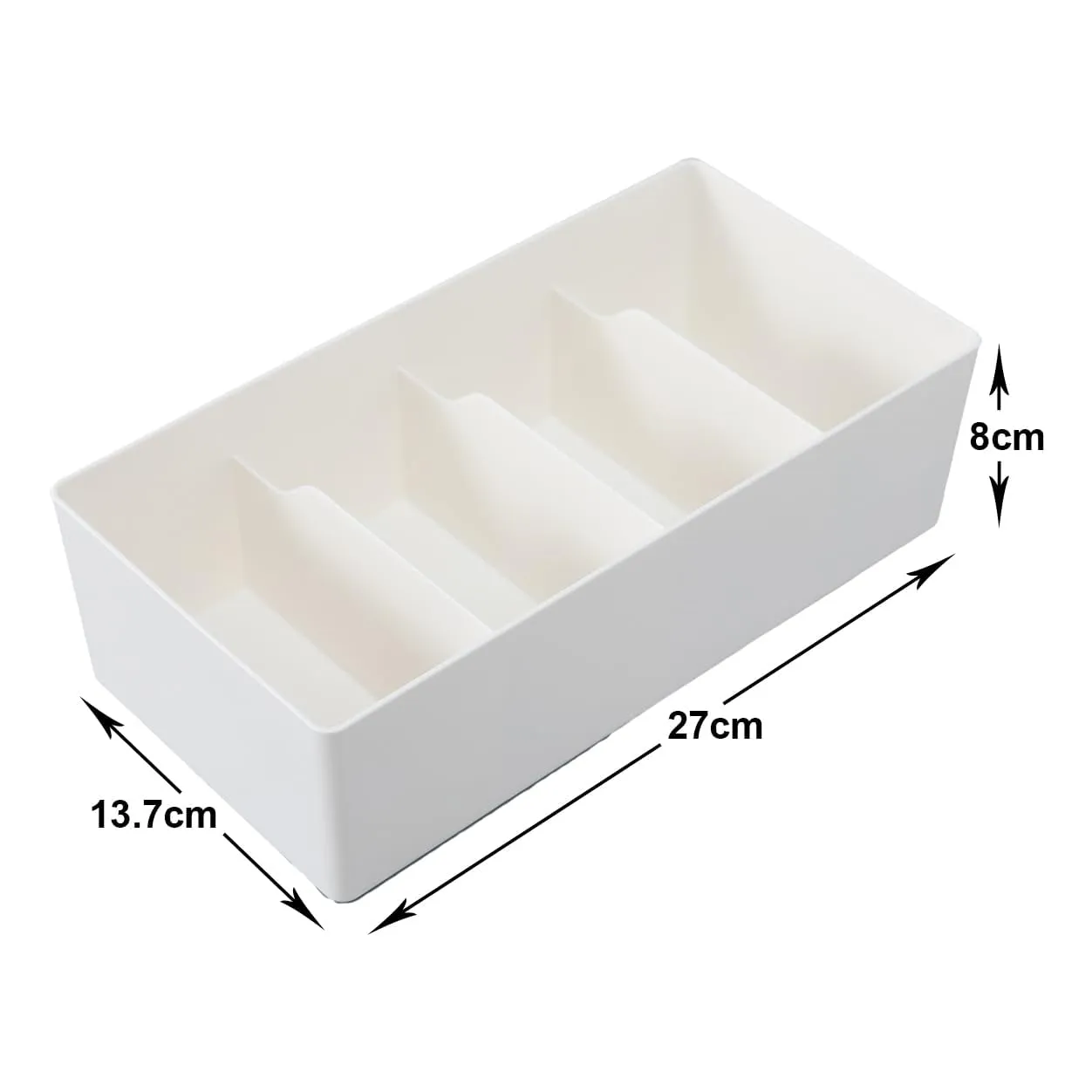 Kuber Industries Cloth Storage Box 4 GridDrawer Divider|Wardrobe Organizer For clothes-Pack of 2 (White)