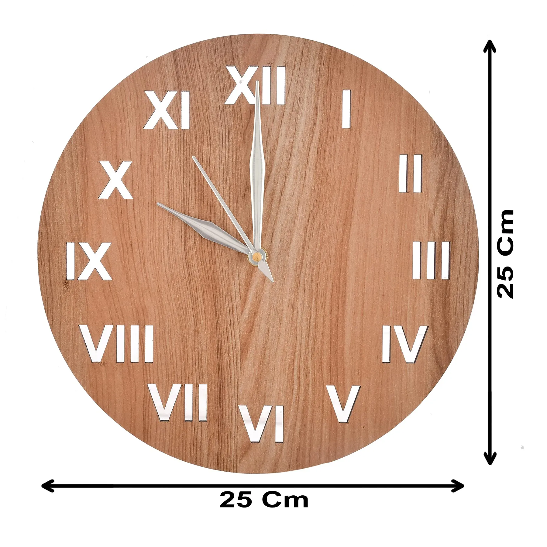 Kuber Industries Roman Number Round Shaped Wooden 10" Wall Clock (White), Standard (HS39KUBMART022869)