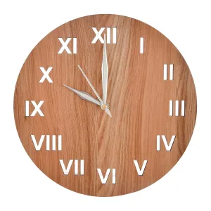 Kuber Industries Roman Number Round Shaped Wooden 10" Wall Clock (White), Standard (HS39KUBMART022869)