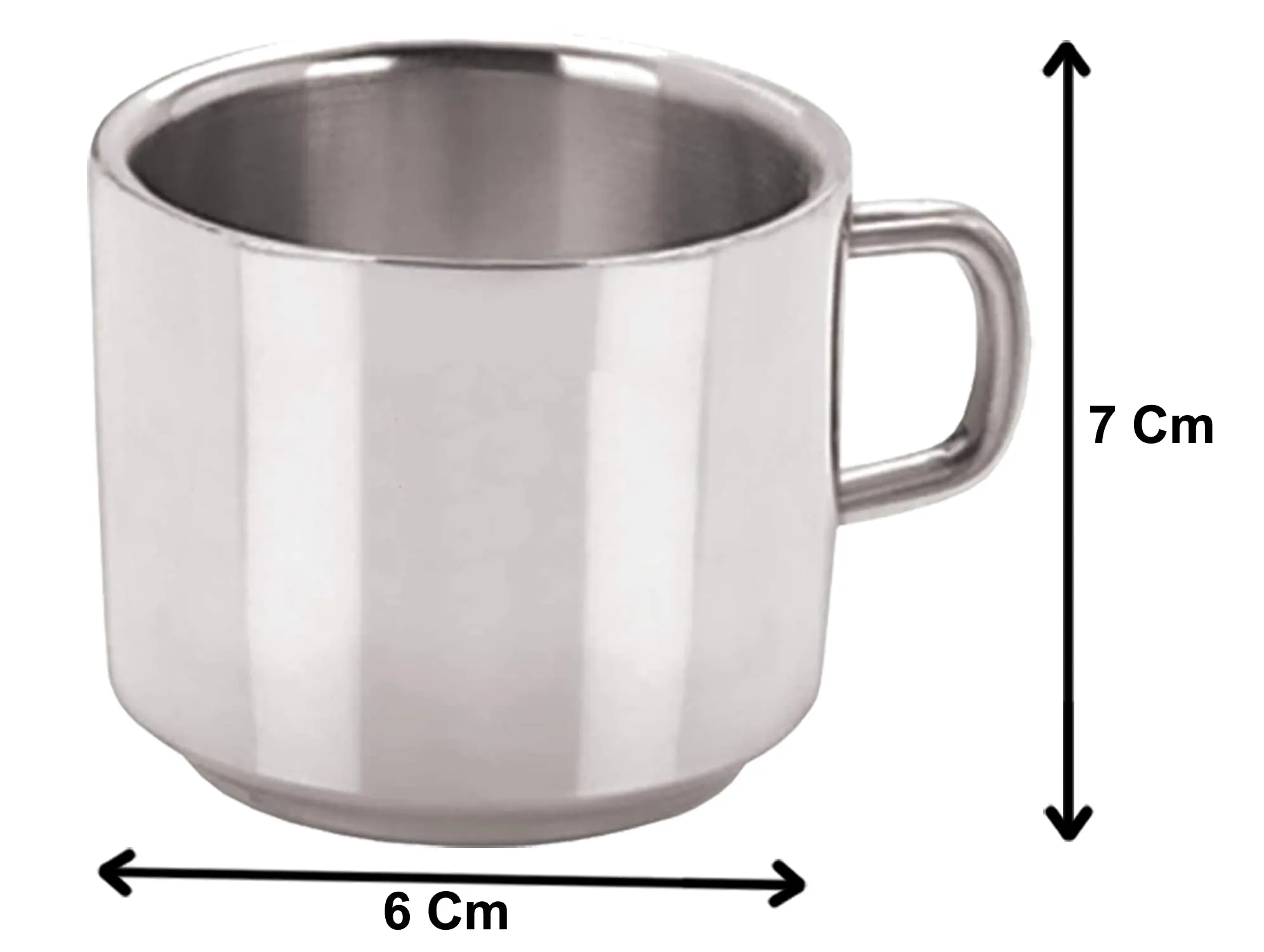 Kuber Industries Set of 12 Stainless Steel Coffee & Tea Cup (Silver)