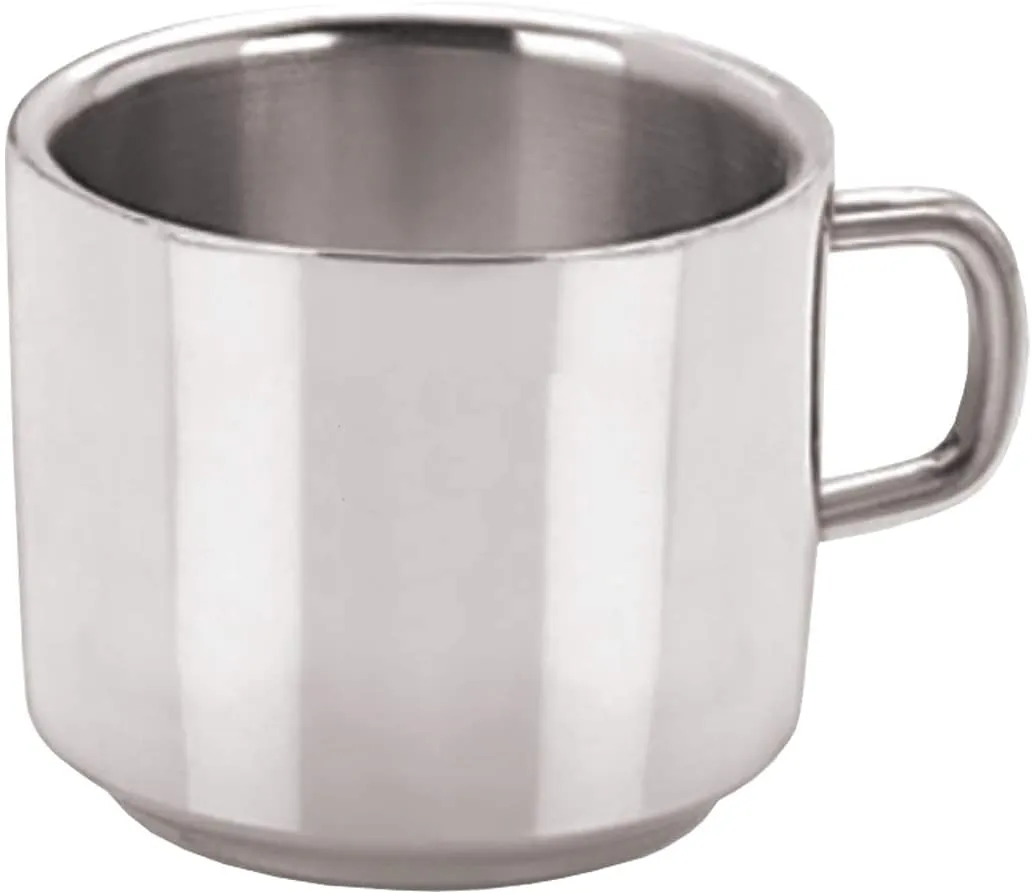 Kuber Industries Set of 12 Stainless Steel Coffee & Tea Cup (Silver)