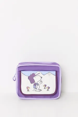 Large toiletry bag with Snoopy pockets