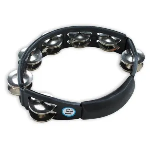 Latin Percussion LP150 Cyclops Steel Jingles Hand Held Tambourine (Black)