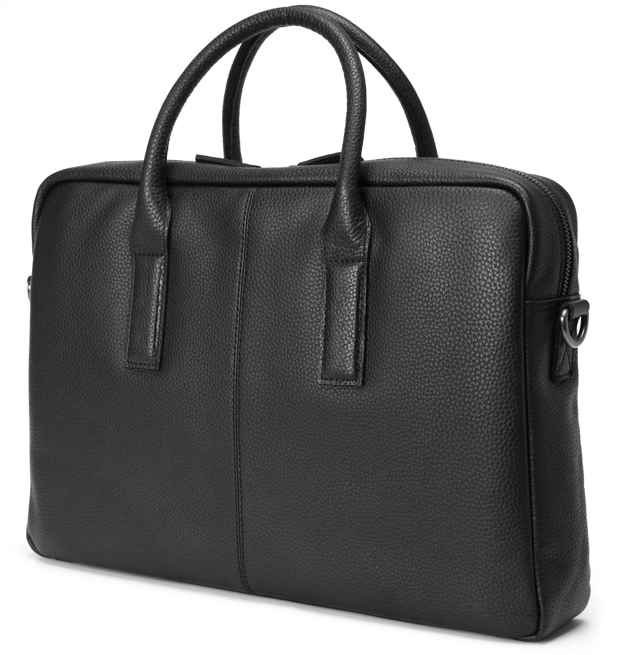 Leather Briefcase Bag Black