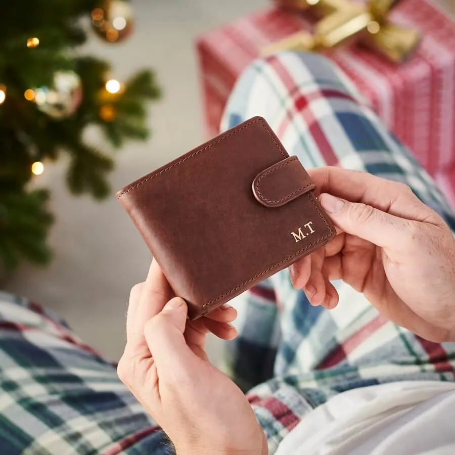 Leather Tri Fold Wallet with Photo Card