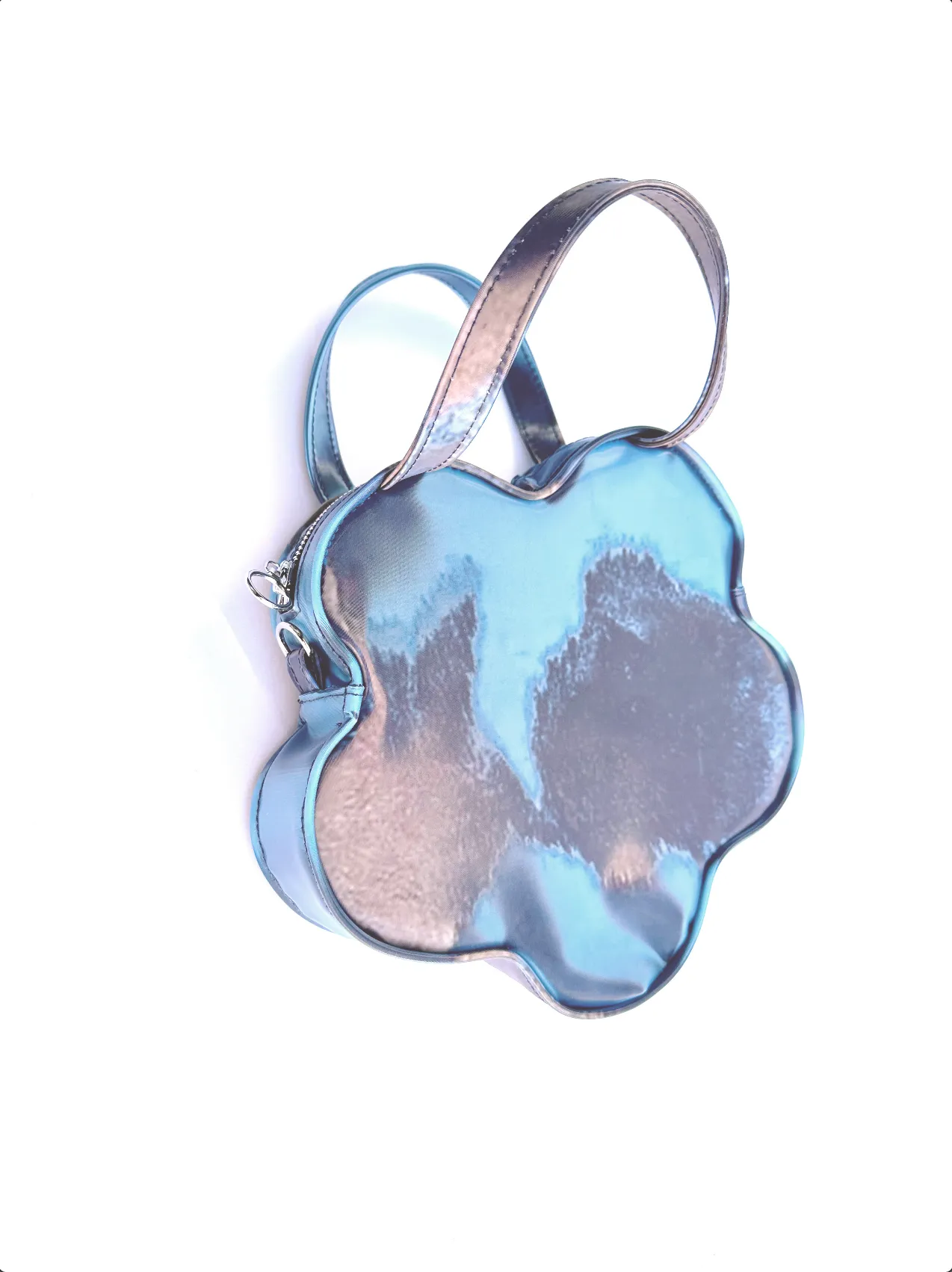 Lenticular Colour-Changing Blue Blueberry Cow Flower Handbag