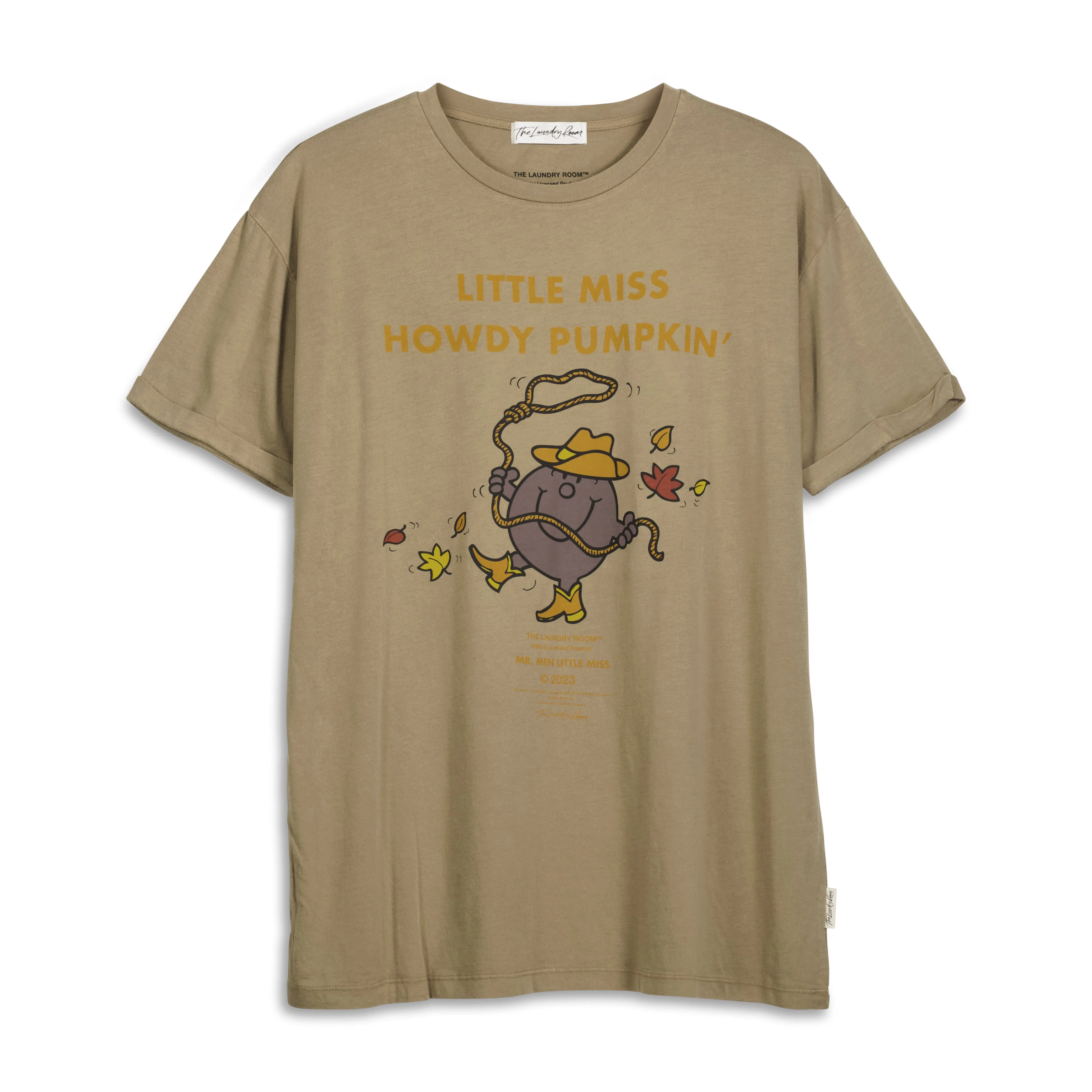 Little Miss Howdy Pumpkin - Oversized Tee - Camel Gold