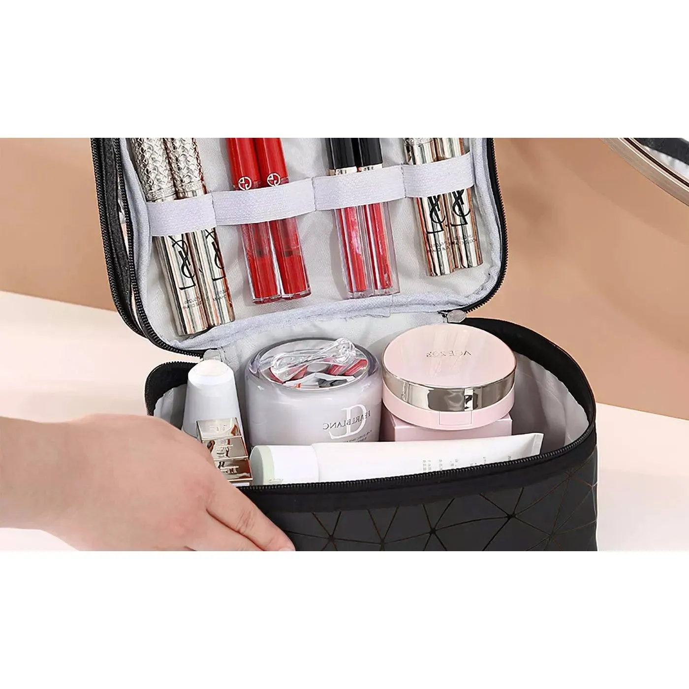 Makeup Bags Double layer Travel Cosmetic Cases