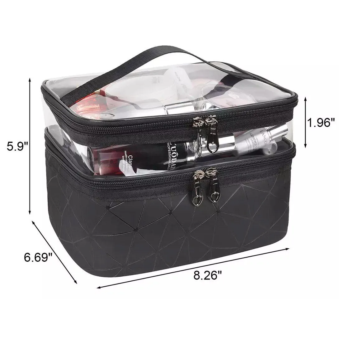 Makeup Bags Double layer Travel Cosmetic Cases