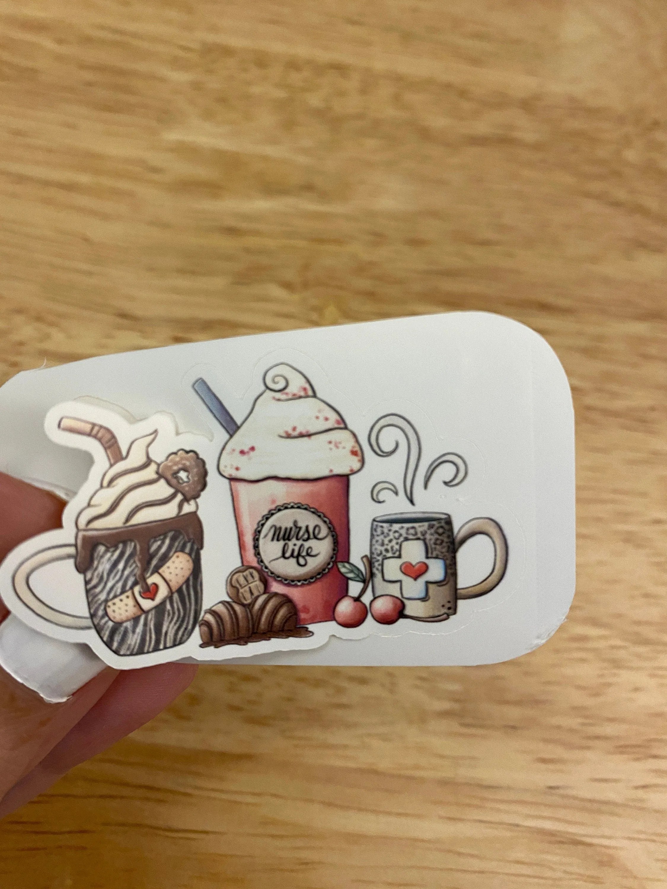 Medical Coffee Cups with Bandages STICKER, Cute Bandaged Coffee Cups Sticker, Cute Coffee Medical needed Sticker, Coffee Sticker