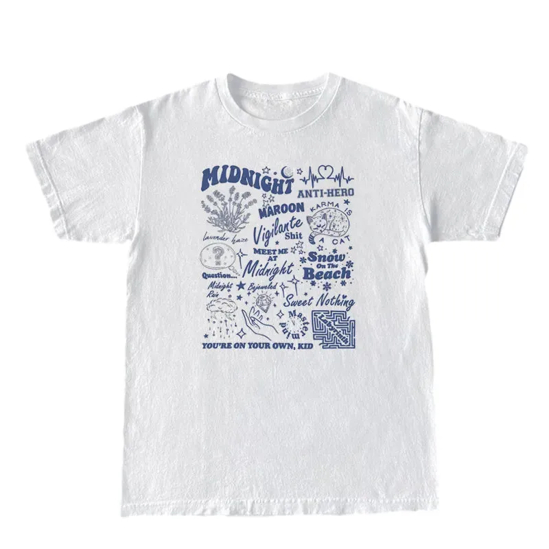 Midnights Text Stylish Graphic Tee