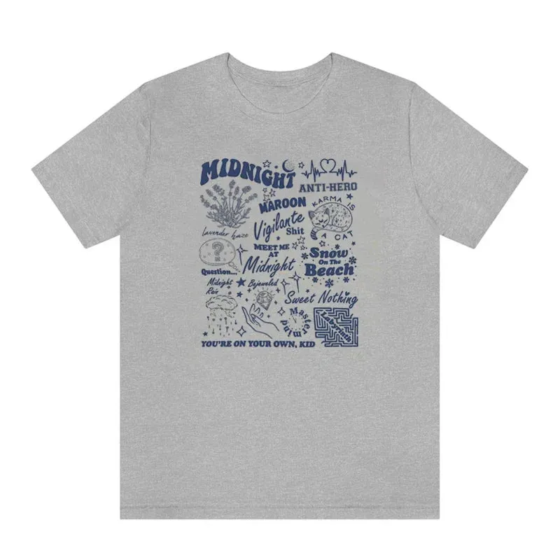 Midnights Text Stylish Graphic Tee