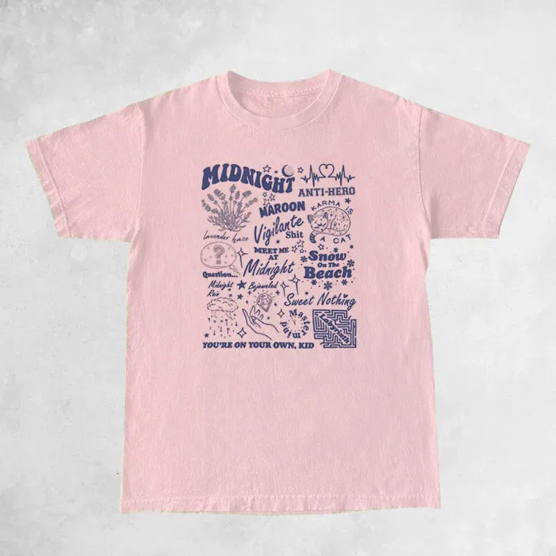 Midnights Text Stylish Graphic Tee