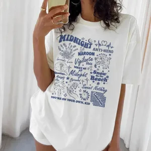 Midnights Text Stylish Graphic Tee