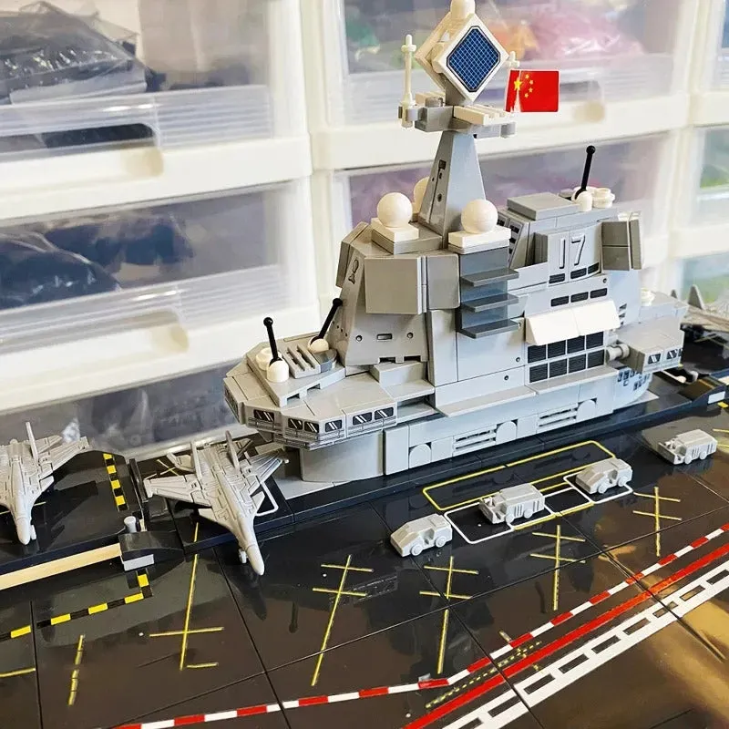 Military WW2 MOC Liaoning Aircraft Carrier Bricks Toy