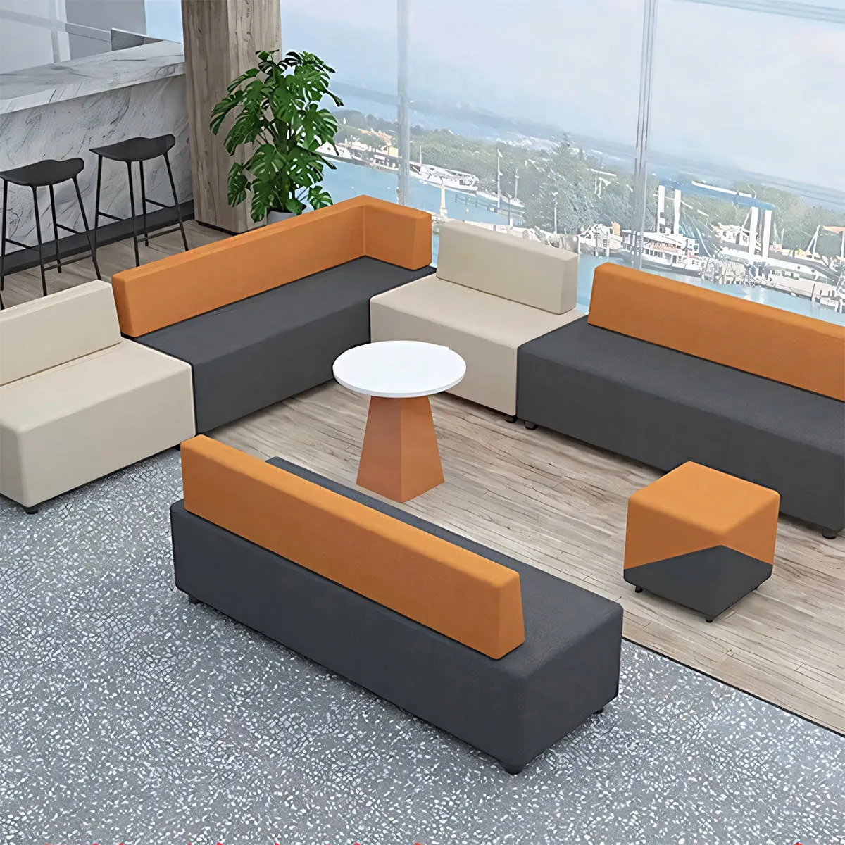 Minimalist Creative Patchwork Design Office Reception Sofa