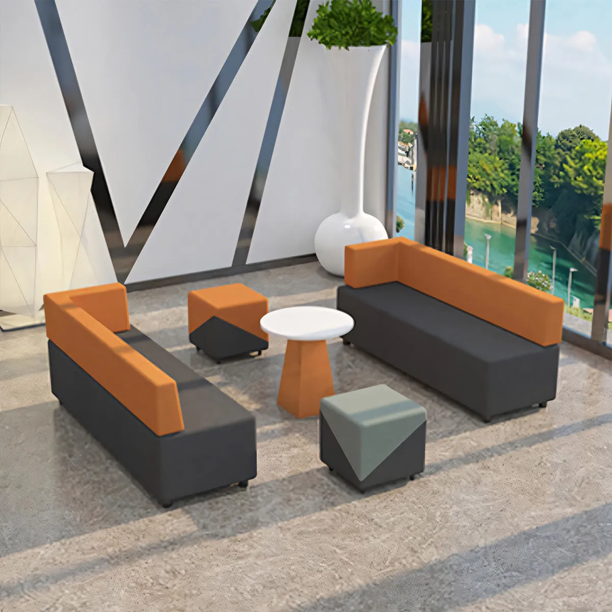 Minimalist Creative Patchwork Design Office Reception Sofa