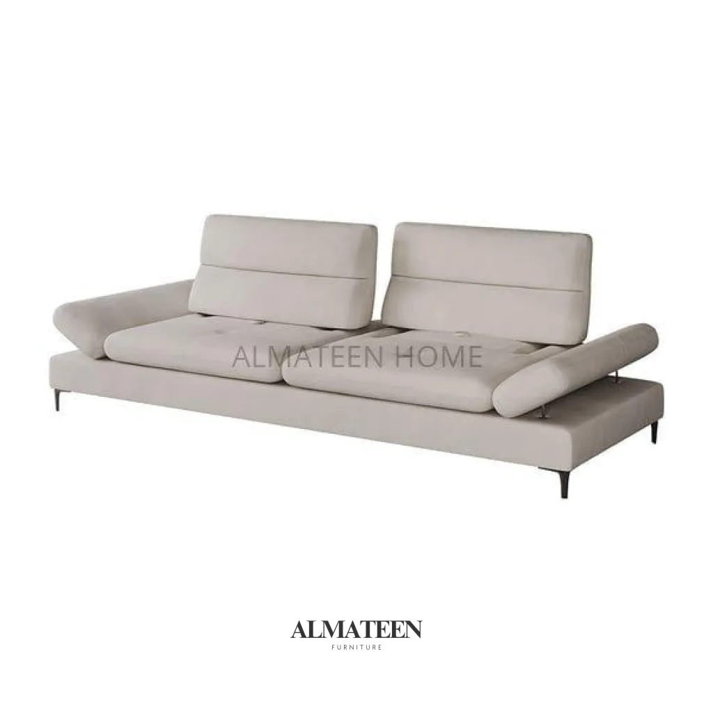 Modern 90" 3 Seater Sofa with Adjustable Armrest & Backrest