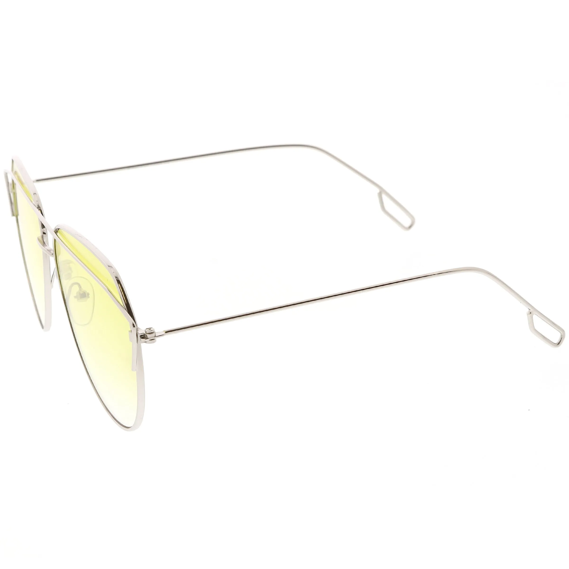 Modern Metal Slim Crossbar Gradient Lens Aviator Sunglasses C628