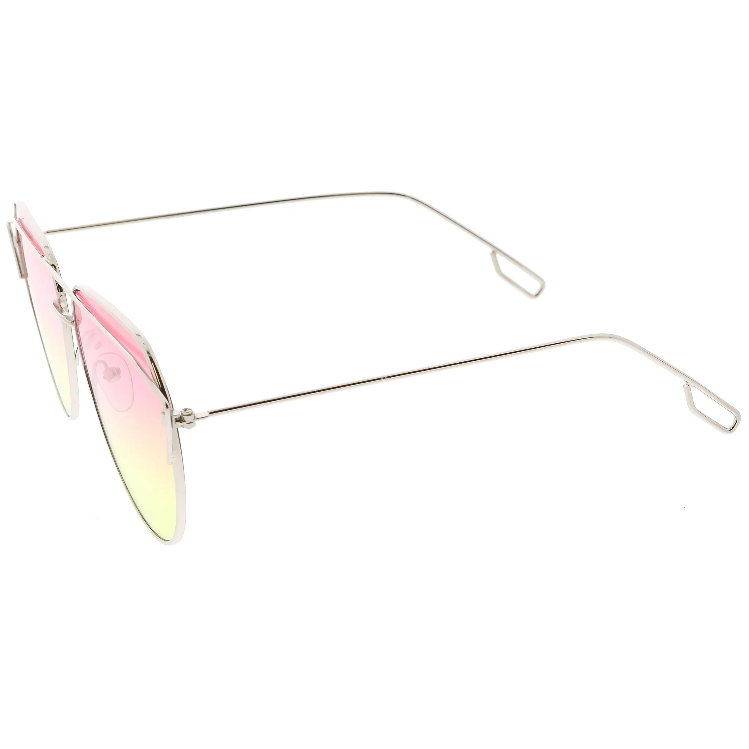 Modern Metal Slim Crossbar Gradient Lens Aviator Sunglasses C628