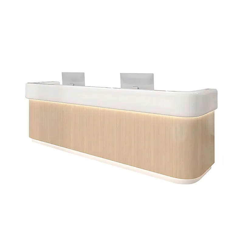 Modern Simple Wood Grain Front Reception Desk