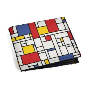 Mondrian Print Wallet, Retro Wallet Men, Red Blue Geometric Mid Century style Wallet,  Bifold Wallet Men, PU Leather Wallet Men