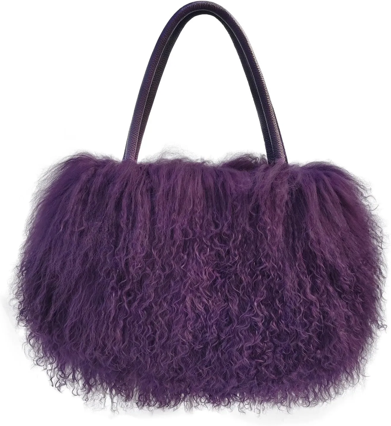 Mongolian Black Luxury Wool Fur Handbag