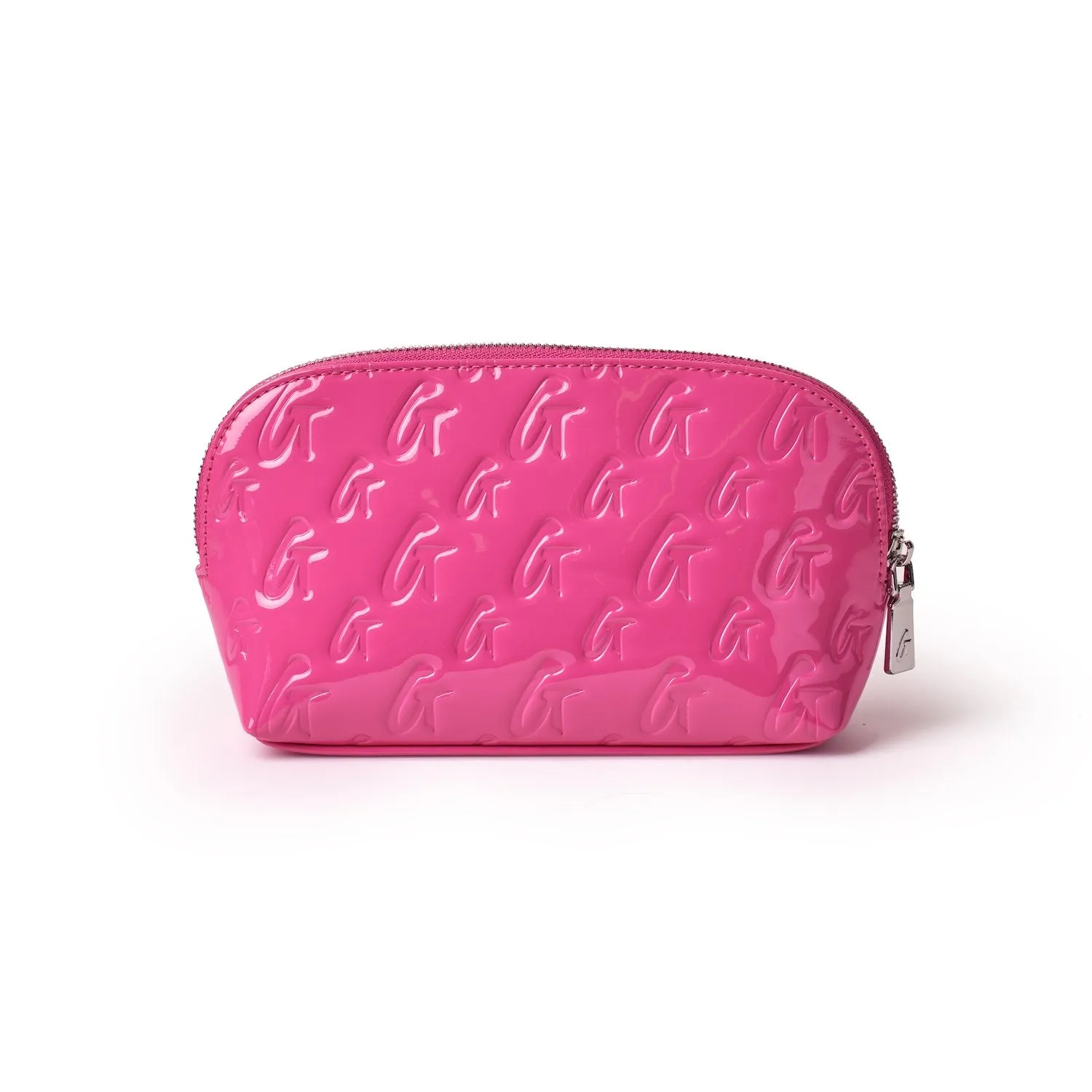 MONOGRAM COSMETIC POUCH - MIRROR HOT PINK